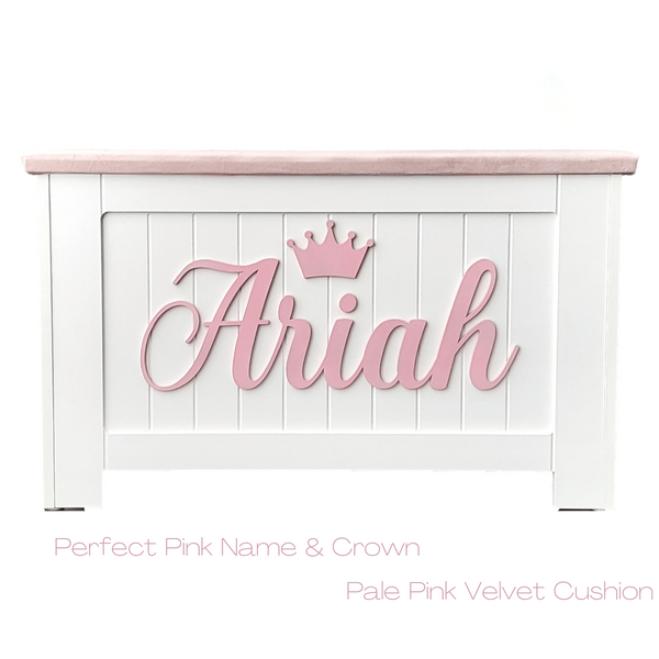 Personalized toy discount box with cushion