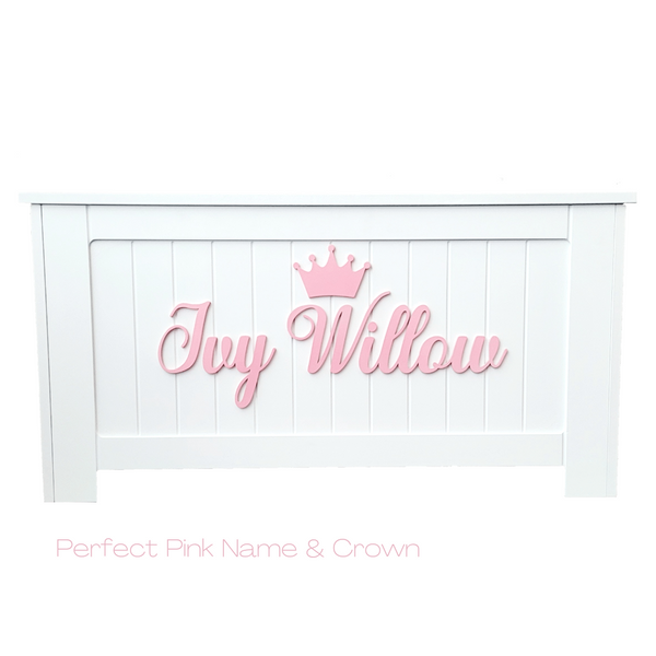 92cm Toy Box Plain Lid Personalised Kids Toy Boxes